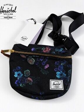 Herschel Supply Company Black Floral Pouch Crossbody
